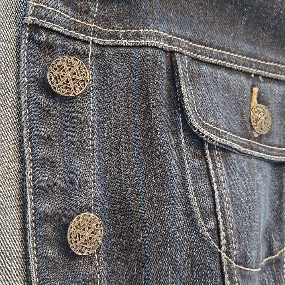 Women's Dark Blue Tailored Denim Jacket.  Pristine Condition. - Picture 7 of 10